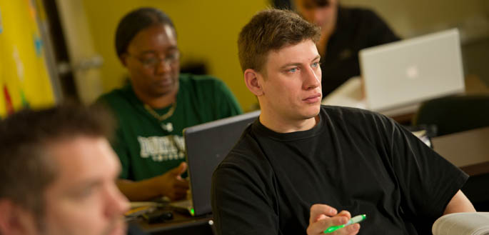 Pictured are graduate education students in the classroom.