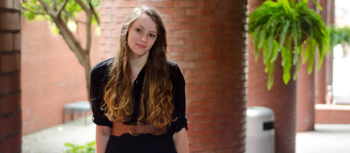 Pictured is Sara Payne, a double major in journalism and global cultural studies. Photo | Chris Rolinson