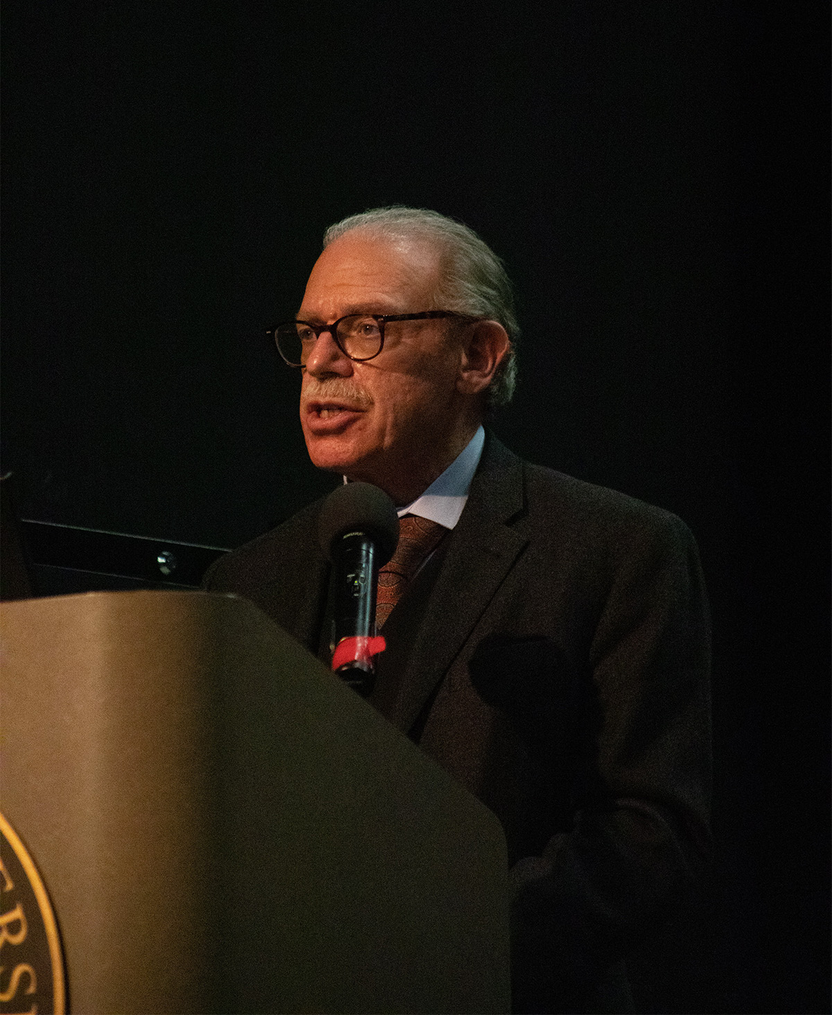 Pictured are the Ambassador Feierstein and Carolyn McIntyre presentations on campus. Photos by Hannah Johnston