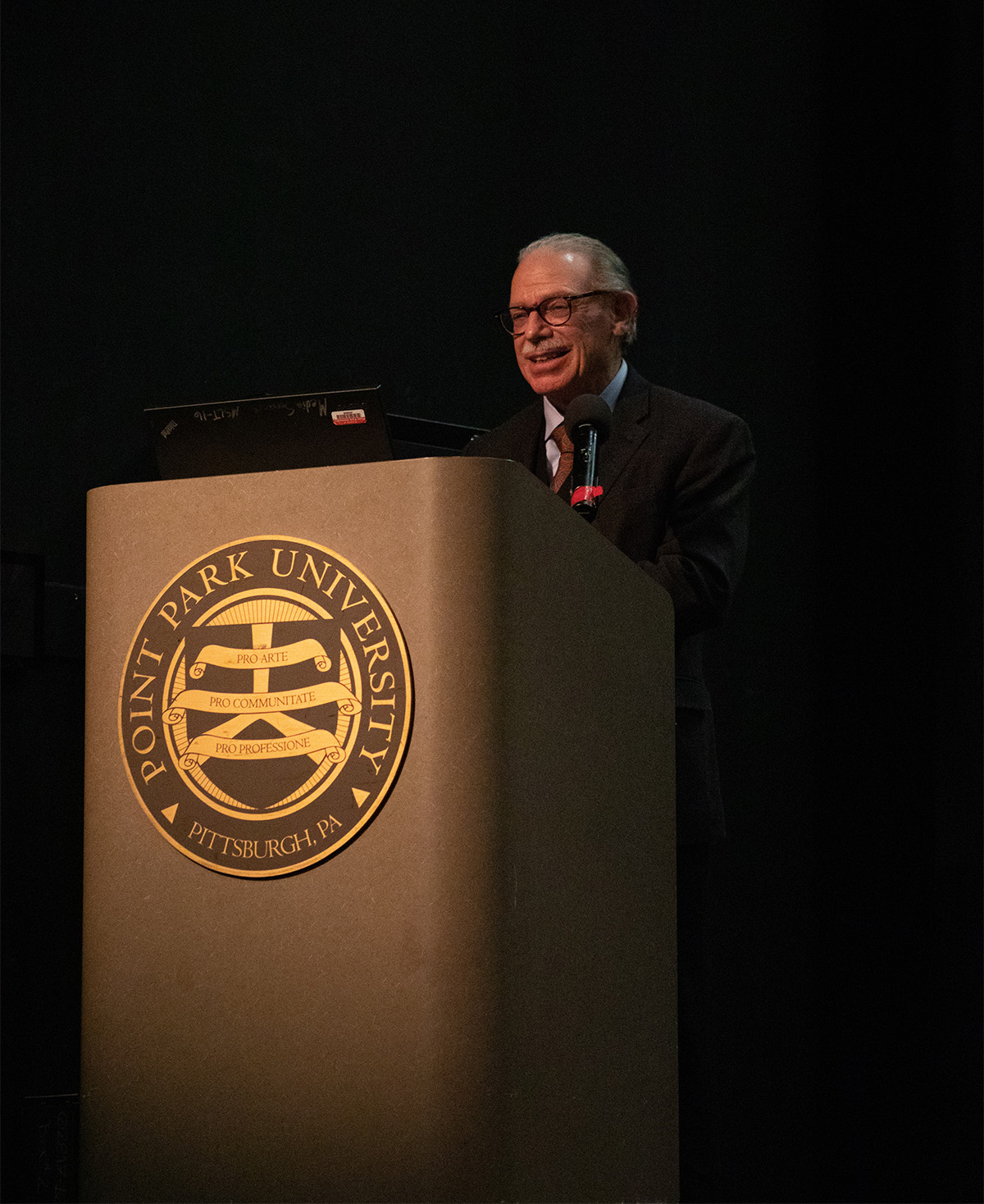 Pictured are the Ambassador Feierstein and Carolyn McIntyre presentations on campus. Photos by Hannah Johnston