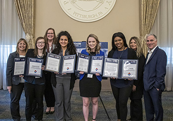 Pictured is Point Park's America250PA student team with faculty.