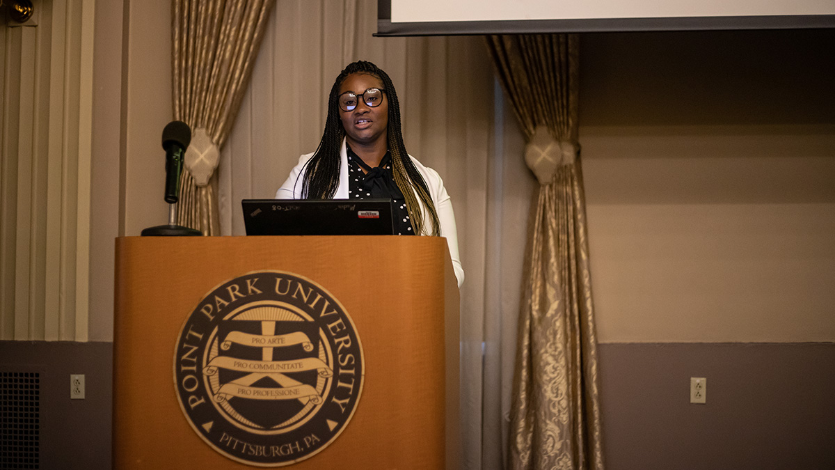 Pictured is the 2019 Criminal Justice Administration Graduate Symposium. Photo by Hannah Johnston