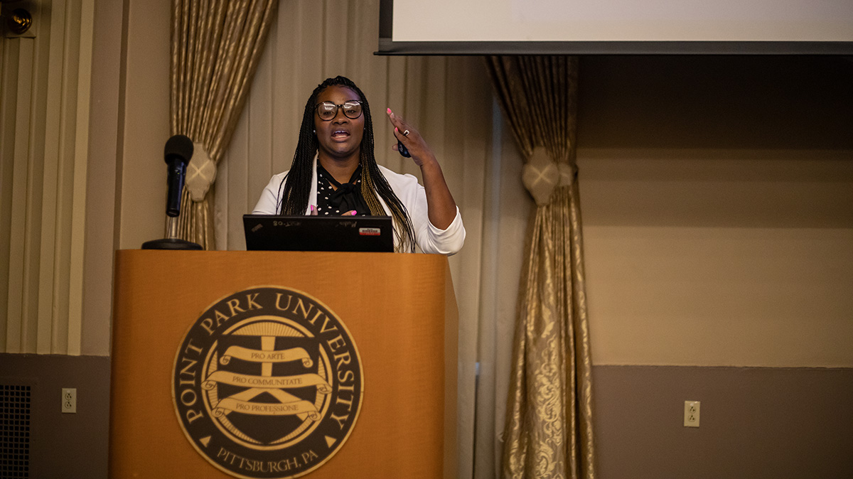 Pictured is the 2019 Criminal Justice Administration Graduate Symposium. Photo by Hannah Johnston