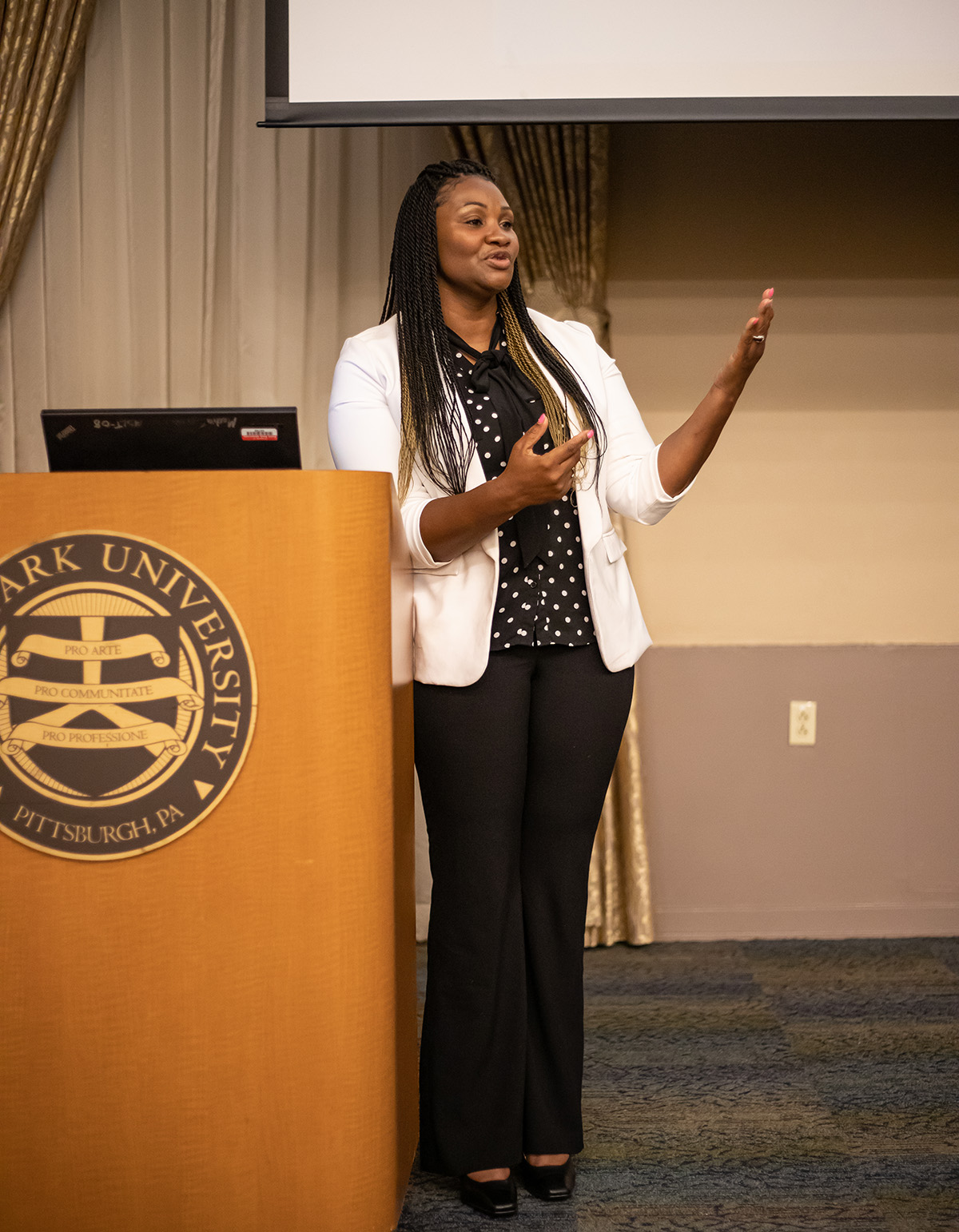 Pictured is the 2019 Criminal Justice Administration Graduate Symposium. Photo by Hannah Johnston