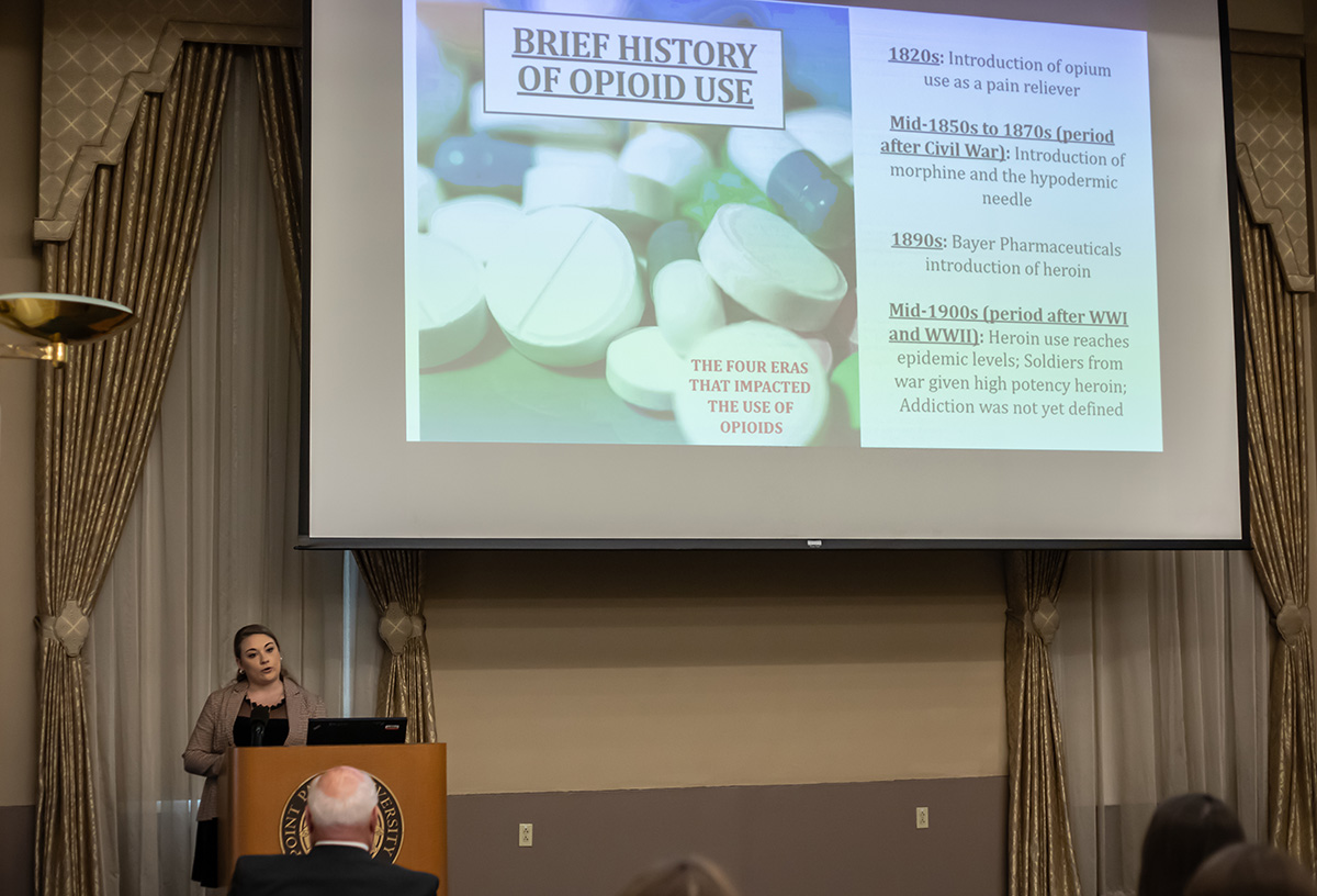 Pictured is the 2019 Criminal Justice Administration Graduate Symposium. Photo by Hannah Johnston