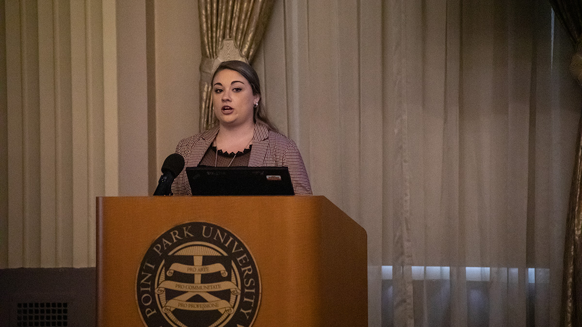 Pictured is the 2019 Criminal Justice Administration Graduate Symposium. Photo by Hannah Johnston