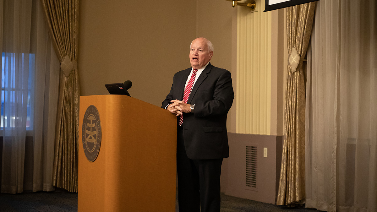 Pictured is the 2019 Criminal Justice Administration Graduate Symposium. Photo by Hannah Johnston