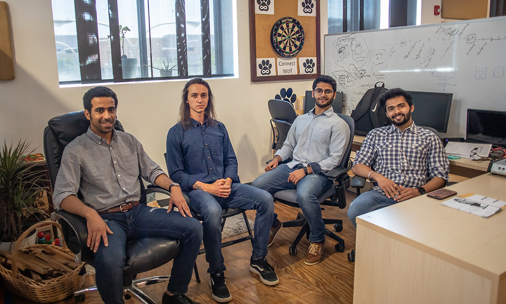 Pictured left to right are Talal Alrasheed,  Joshua Jackson, Khalid Alzahrani and Dev Darshan Rajpuriya. Photo by Hannah Johnston