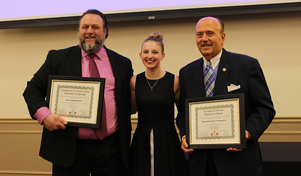 Pictured left to right are Michael Spagnoletti, Noelle Wachter and Judge Guido DeAngelis