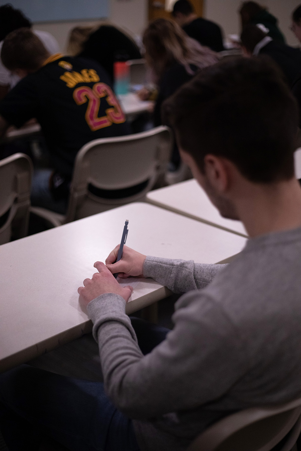 Pictured is the guest writer event with John Fried. Photo by Hannah Johnston