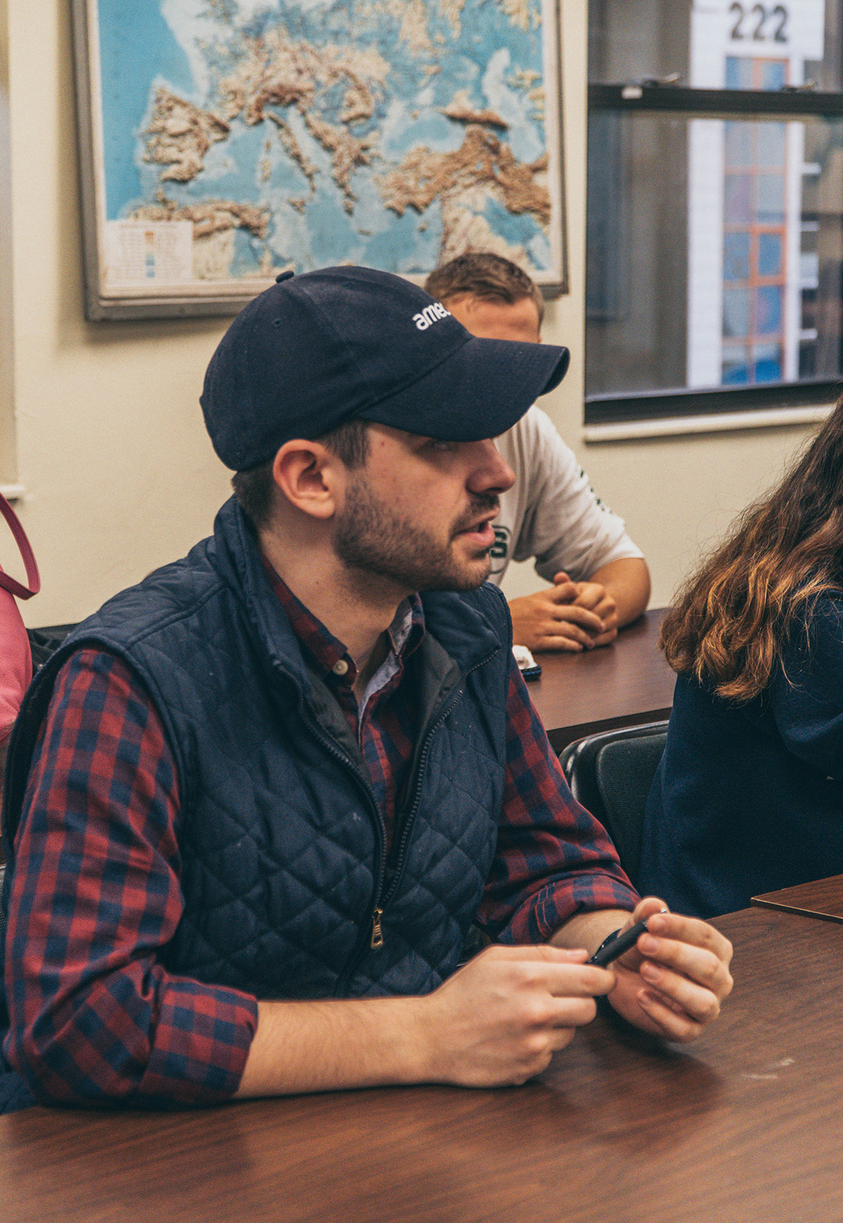 Pictured is Major Adam Smith from the Allegheny County Jail talking with criminal justice students. Photos by Emma Federkeil.