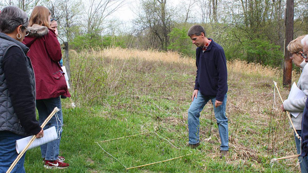 Pictured is Matthew Opdyke, Ph.D., at North Park's Latodami Nature Center in Pittsburgh.