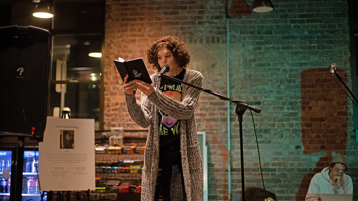 Pictured is the LGBTQIA poetry event held at Point Perk in December 2019. Photo by Hannah Johnston