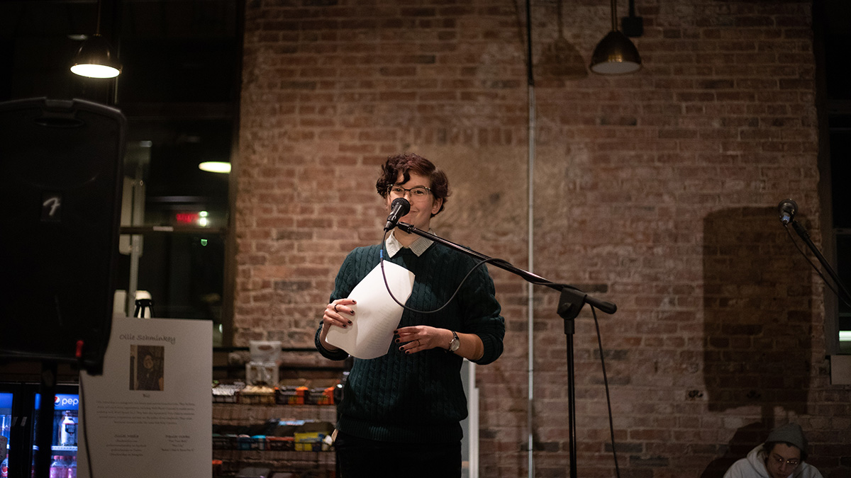 Pictured is the LGBTQIA poetry event held at Point Perk in December 2019. Photo by Hannah Johnston