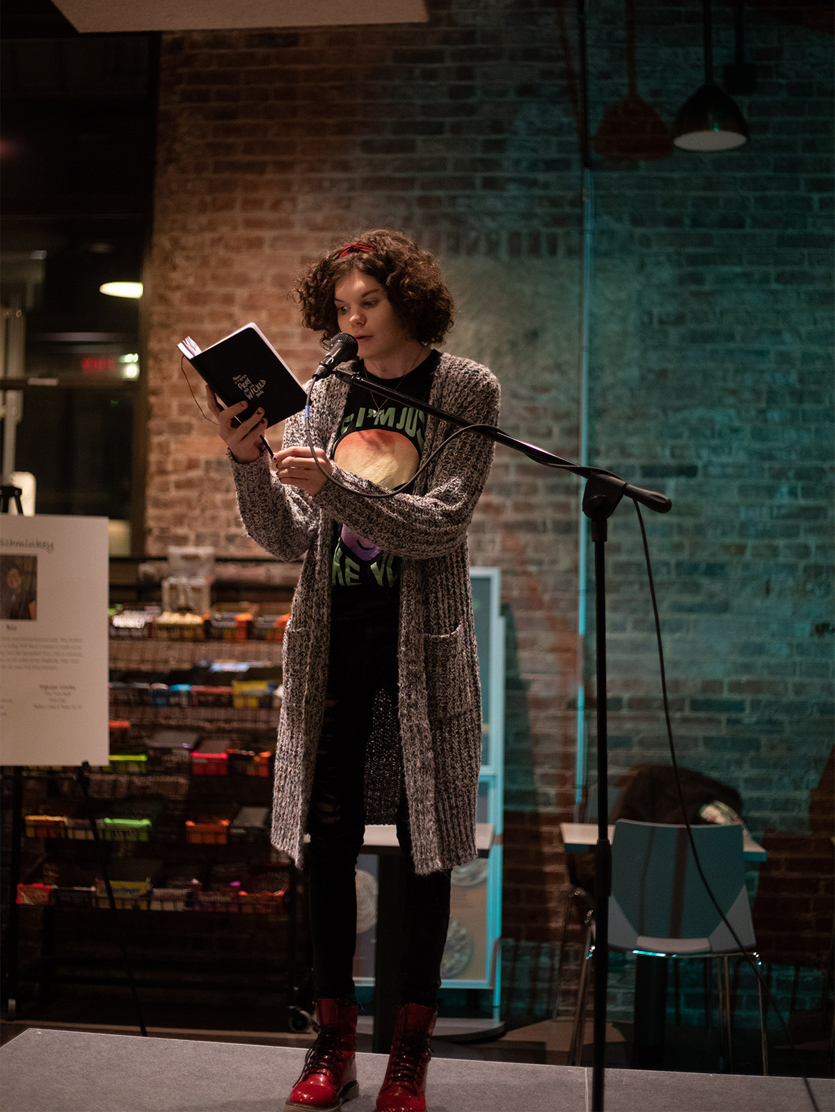 Pictured is the LGBTQIA poetry event held at Point Perk in December 2019. Photo by Hannah Johnston