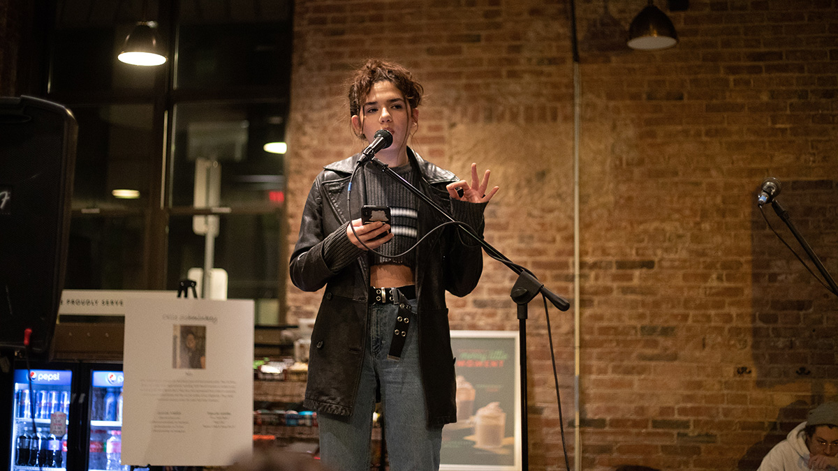 Pictured is the LGBTQIA poetry event held at Point Perk in December 2019. Photo by Hannah Johnston