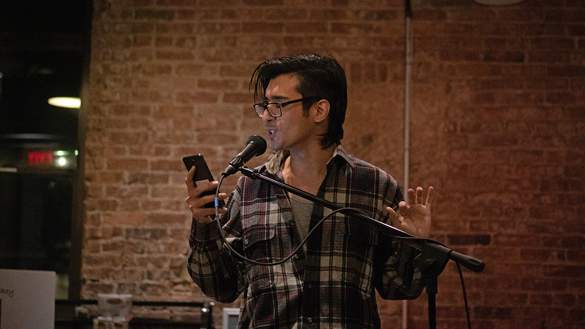 Pictured is the LGBTQIA poetry event held at Point Perk in December 2019. Photo by Hannah Johnston