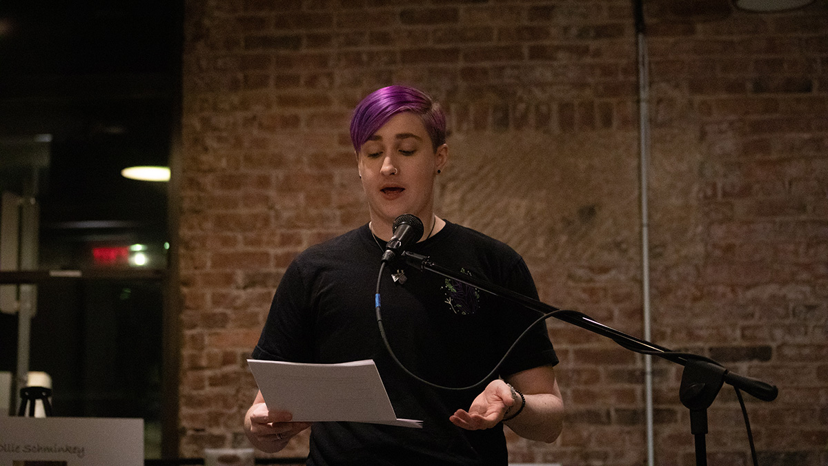 Pictured is the LGBTQIA poetry event held at Point Perk in December 2019. Photo by Hannah Johnston