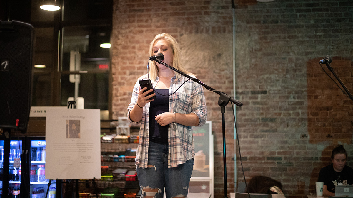 Pictured is the LGBTQIA poetry event held at Point Perk in December 2019. Photo by Hannah Johnston