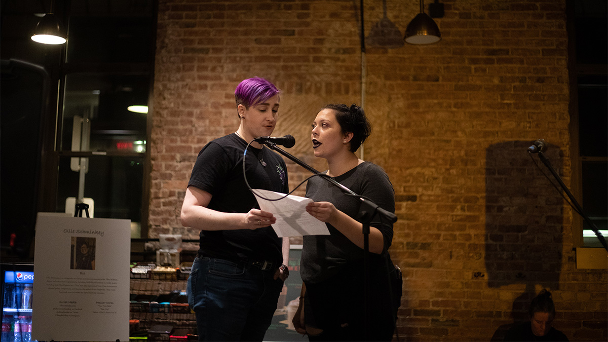 Pictured is the LGBTQIA poetry event held at Point Perk in December 2019. Photo by Hannah Johnston