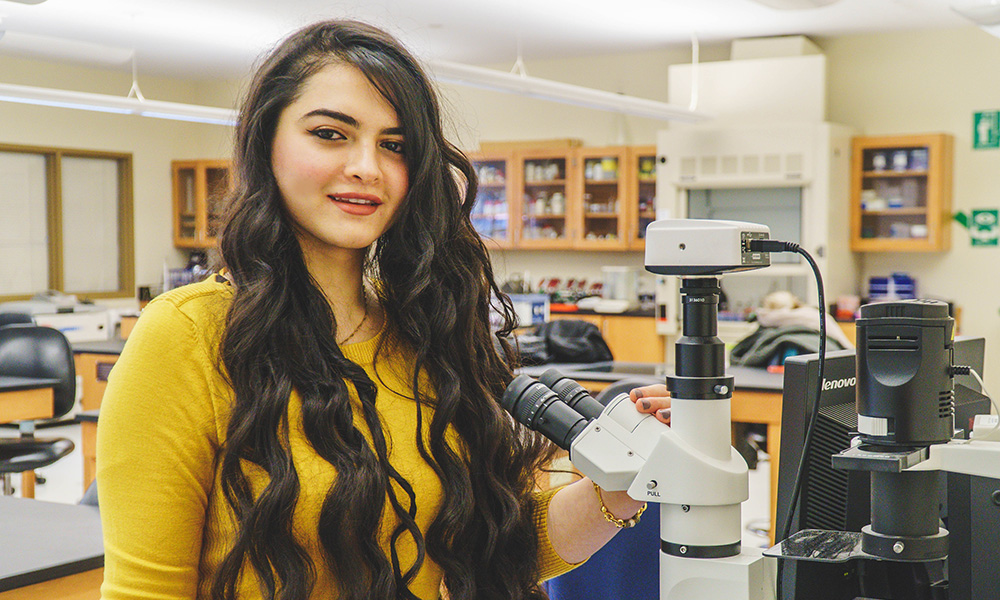 Pictured is Point Park student Raniah Al Bayati. Photo by Emma Federkeil.