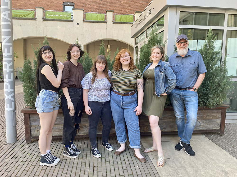 Pictured from left are students Nicollette "Nik" Tymczyszyn, Dillion Peterson, Darian Lees, Vivian Kinter, Cynthia Gelien and Professor Robert McInerney, Ph.D. 