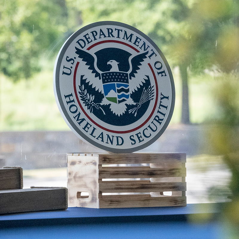 The logo for the Department of Homeland Security is shown.