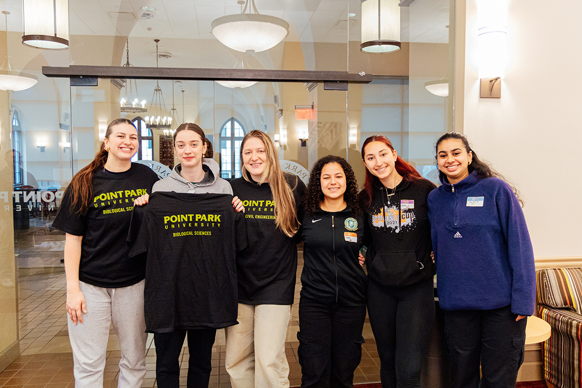 Pictured are students at the Natural Sciences and Engineering Celebration. Photo by Ethan Stoner.