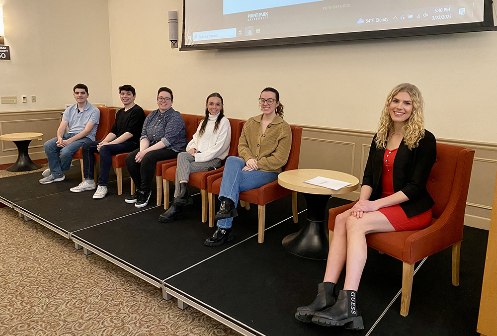 Pictured from left to right are Andrew Bensch, Miguel Salvador, Ana Bellamy, Natalia Zucco, Alexandra Bell and Natalea Hillen. Photo by Nicole Chynoweth. 