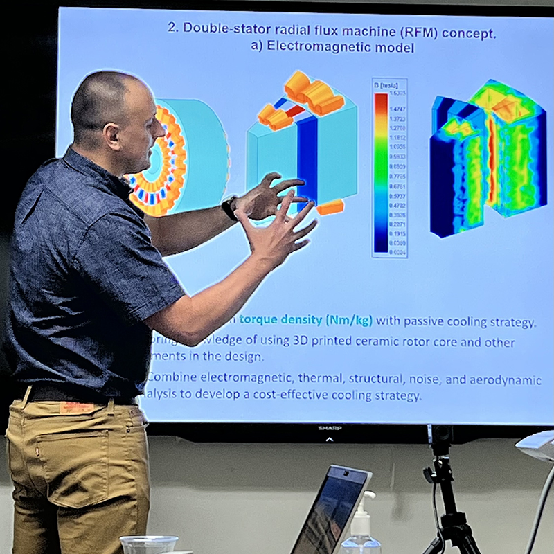 Pictured is Oleksandr Dobzhanskyi giving a presentation. Submitted photo.