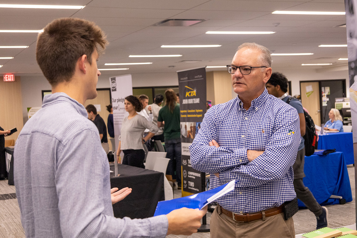Pictures of students at the 2025 ESWP Career Fair.