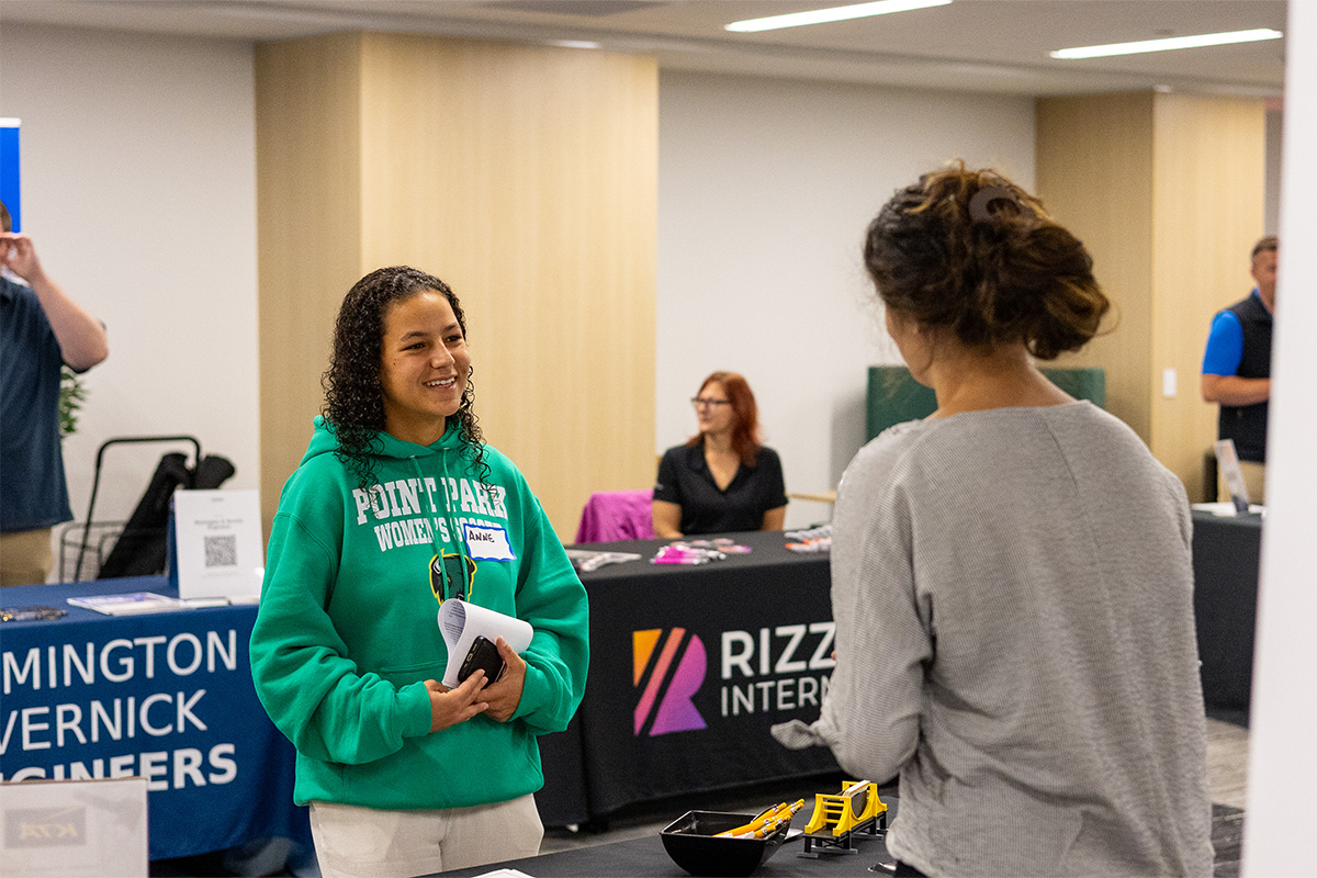 Pictures of students at the 2025 ESWP Career Fair.