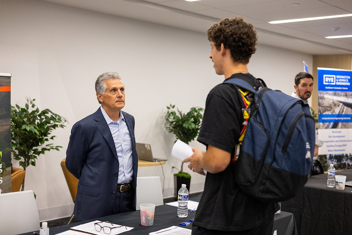 Pictures of students at the 2025 ESWP Career Fair.