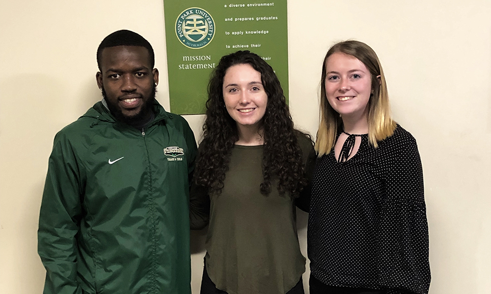 Pictured left to right are Andre Bennett, Jenna Herman and Madeline King.