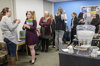 Pictured are attendees at the fall 2018 HR employer partner program event on campus. Photo by Anna Wolf.