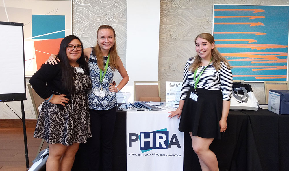 Pictured are HR students at the 2018 Pittsburgh Human Resource Association Conference. Photo by Sandra Mervosh.