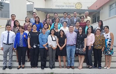 Pictured is Helena Knorr with professors in Ecuador. Photo submitted by Knorr.