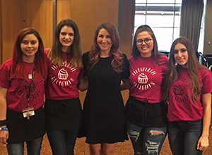 Pictured are Point Park business students with Lani Lazzari. 