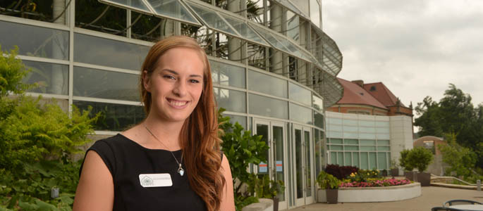 Pictured is Alexandria Delancey, a sports, arts and entertainment management major and events assistant for Phipps Conservatory. | Photo by Jim Judkis