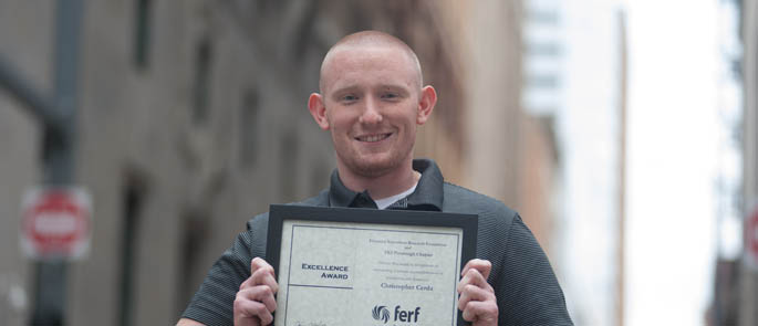 Pictured is Christopher Cerda, accounting student and FEI Scholarship award recipient. | Photo by Chris Rolinson