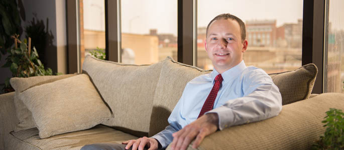 Pictured is M.B.A. alumnus Kevin Beckovich, prevention/intervention supervisor for Pittsburgh Mercy Health System. | Photo by Chris Rolinson