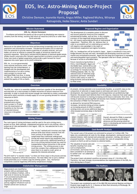 Proposal final project for M.B.A. class on Macro-Projects and International Regimes