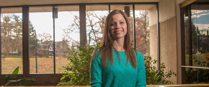 Pictured is Michelle Herrle, a Point Park public administration and M.B.A. grad working as a business systems analyst for Management Science Associates, Inc. | Photo by Chris Rolinson