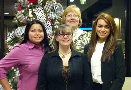 Accounting students pictured left to right are Khouanchay Krueger, Ingrid Docherty, Darlene Brusco and Nabat Mammedova. | Photo by Courtney Geruschat