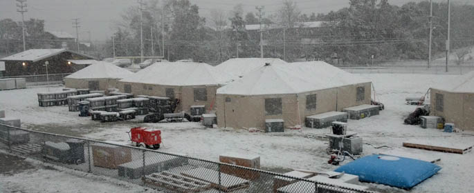 Pictured is the field hospital of the Pennsylvania Medical Assistance Team led by Point Park Professor Robert Skertich, Ph.D.