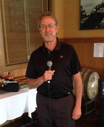 Pictured is Ed Traversari, sports, arts and entertainment management professor at a luncheon hosted by the Pittsburgh Association of School Retirees. 