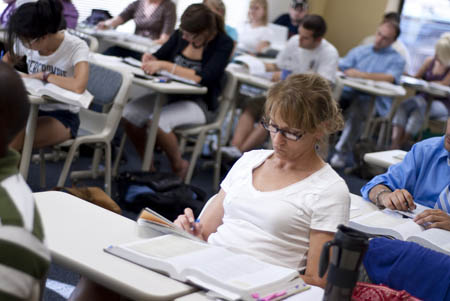 Pictured is a School of Business graduate student.