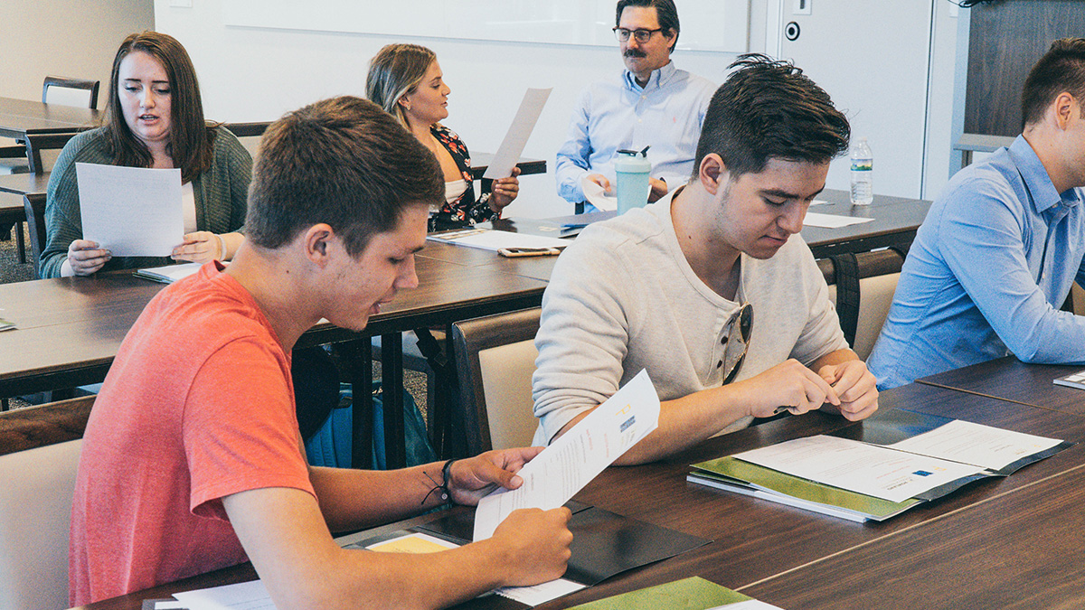 Pictured are SAEM students at their Bucs Sales Team training at PNC Park. Photo by Emma Federkeil.