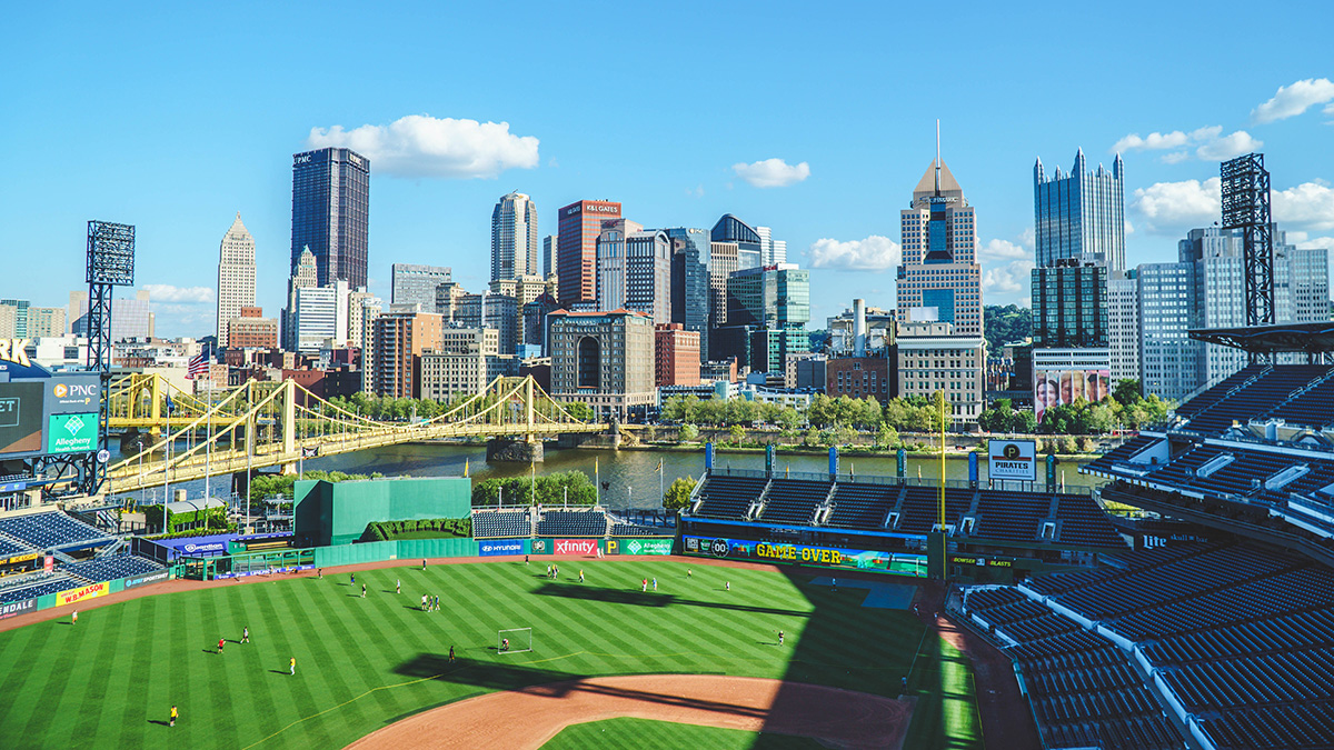 Pictured are SAEM students at their Bucs Sales Team training at PNC Park. Photo by Emma Federkeil.