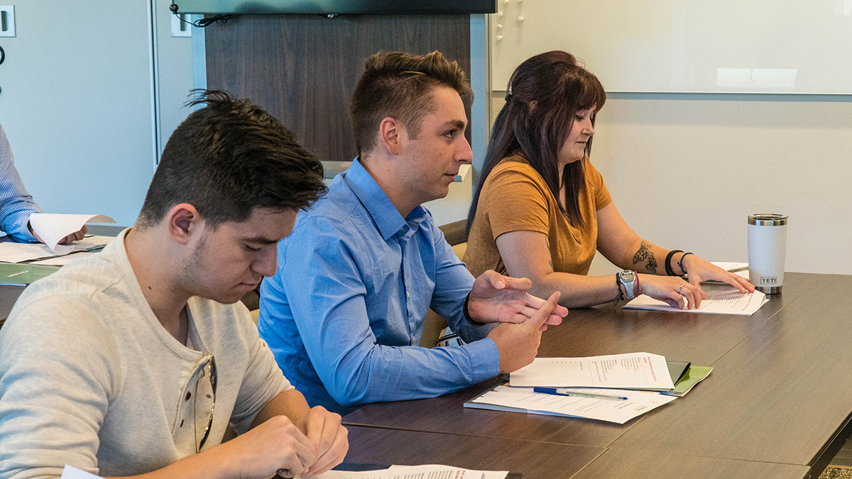 Pictured are SAEM students at their Bucs Sales Team training at PNC Park. Photo by Emma Federkeil.